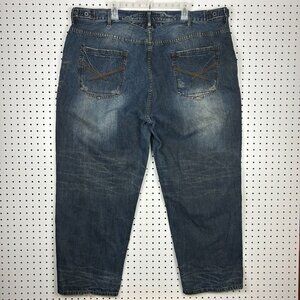 Sean John Wide Leg Denim Jeans 46x31 Grunge‎ Streetwear Skate Baggy Buckle Back